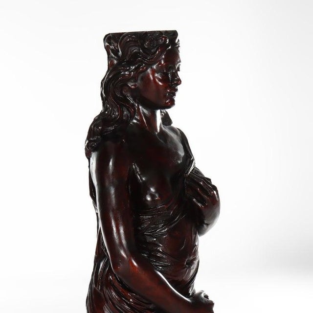 Antique Full Size Carved Mahogany Caryatid Figure of a Classical Woman C1880 For Sale - Image 13 of 13