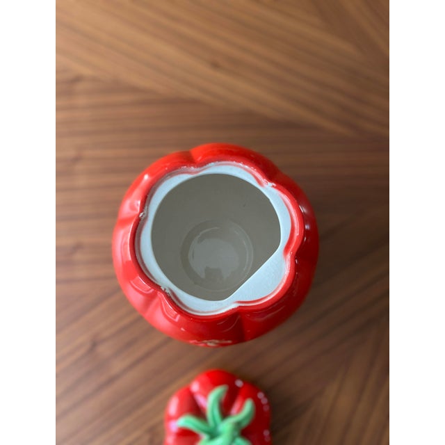 1940s Kitchen Parade Tomato Lidded Cookie Jar For Sale - Image 9 of 9