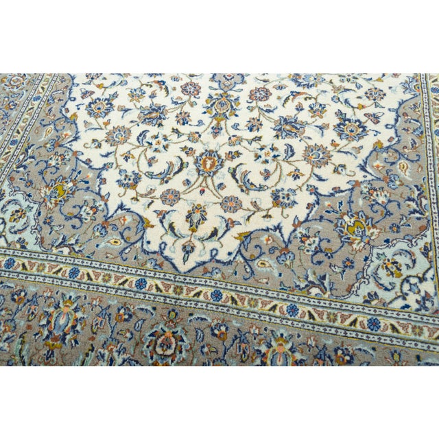 Textile Kashan Cork Oriental Rug in Beige For Sale - Image 7 of 13