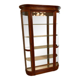 1960s Elegant Pulaski Display Cabinet With Curved Glass For Sale