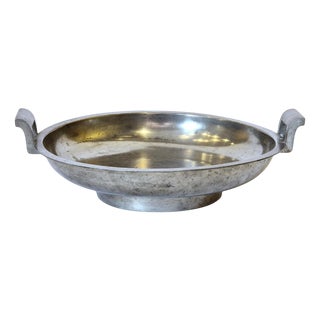 Large Swedish Grace Pewter Bowl with Handles from Svenskt Tenn, 1930s For Sale