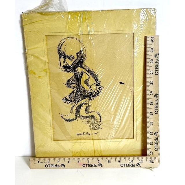 Rod MacKillop Signed Abstract Figurative Ink Drawings, Set of 3, 1965 For Sale - Image 12 of 12