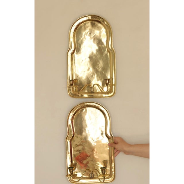 Mid-Century Modern Mid-Century Swedish Brass Sconces, Set of 2 For Sale - Image 3 of 13