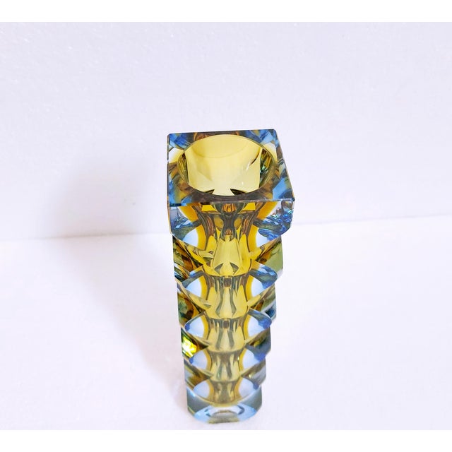 Glass Vintage Czech Bohemian Glass Vase by Oldřich Lípský for Exbor, 1962 For Sale - Image 7 of 15