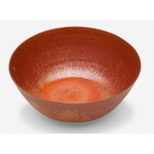 Gertrud and Otto Natzler Bowl Earthenware with Flame Red Mat Glaze 1945 Earthenware with Flame Red Mat glaze 3 h × 7 dia....
