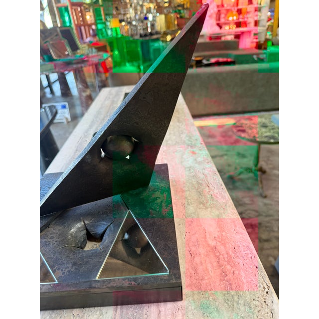 Abstract Metal Sculpture by Di Lorenzo For Sale - Image 4 of 15