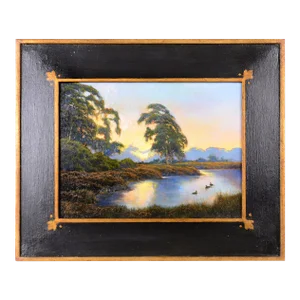 Dirk Foslien "Reflections" Oil Painting on Board, Framed