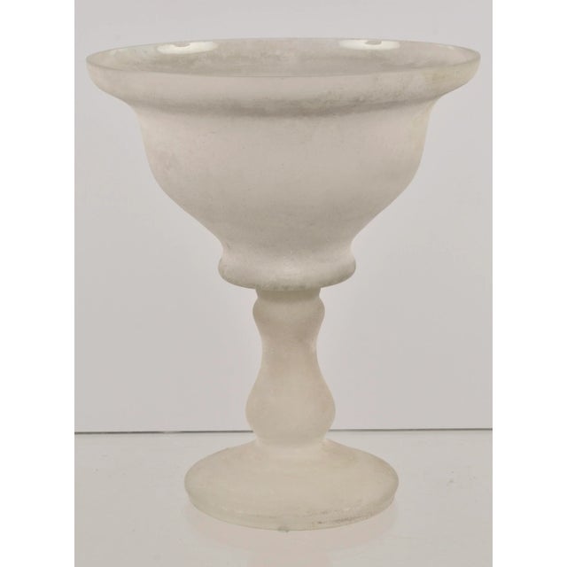 Murano Scavo Glass Footed Center Bowl, Italy, 1980s For Sale - Image 13 of 13