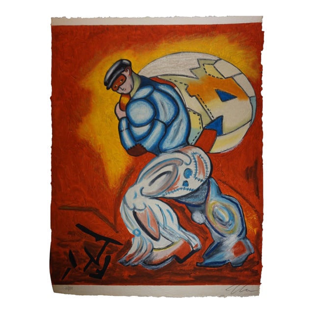 1980s Sandro Chia Untitled #1 Carborundum Etching on Hand Made Paper For Sale