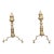 Pair of 19th Century Brass Finial Top Andirons For Sale