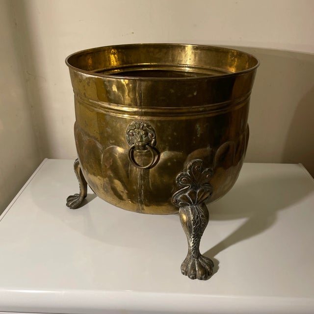 Late 19th Century Antique Brass Jardiniere or Fireplace Peat Bucket For Sale - Image 5 of 5
