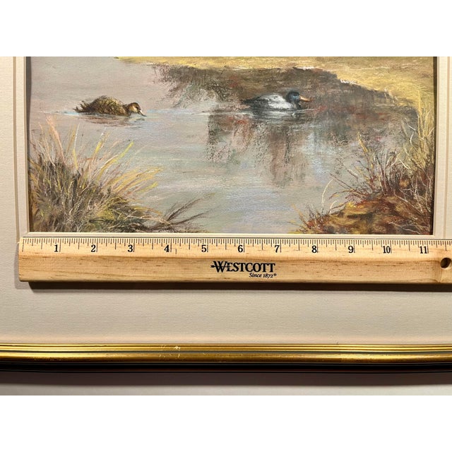 Vintage "Soft Landing" Original Pastel Wildlife Painting by Emma Angeli Amodio For Sale - Image 4 of 8