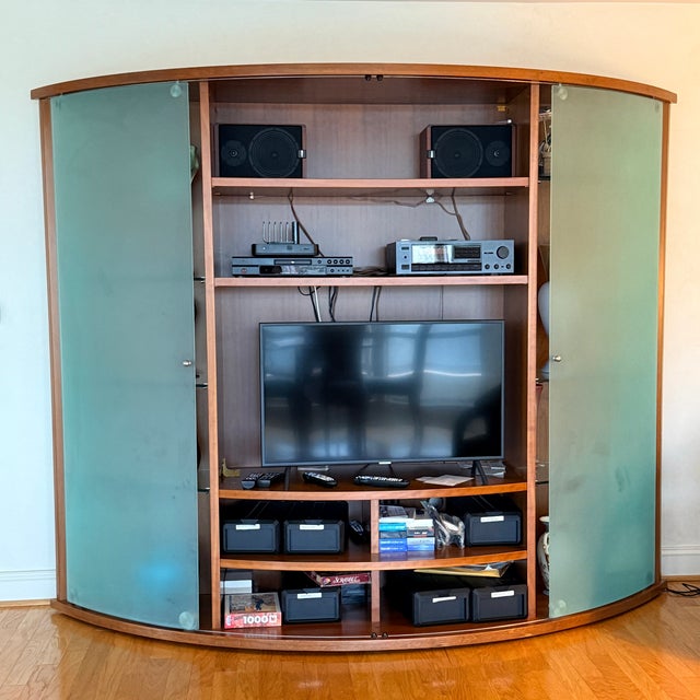 Roche Bobois Sliding Door Wall Unit A sleek contemporary solution for storage and display. Sliding glass doors easily...