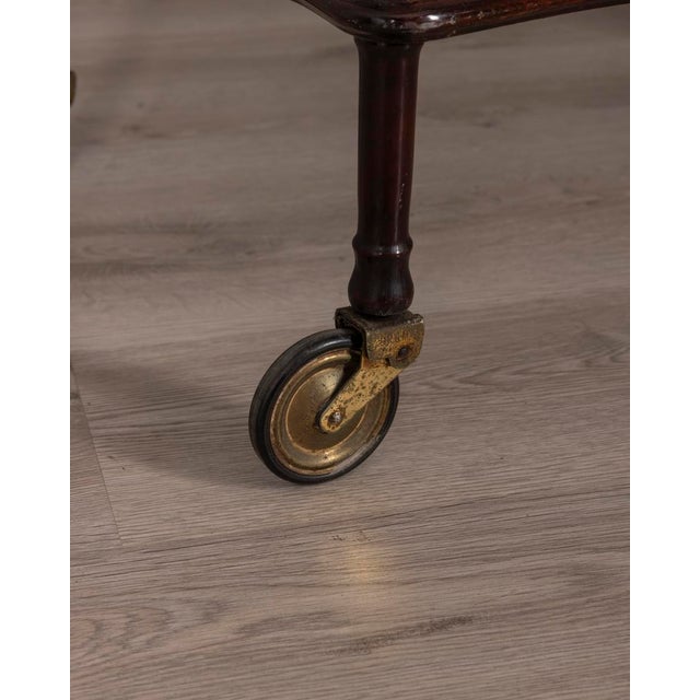 Vintage Italian Wood and Glass Serving Bar Cart, 1960s For Sale - Image 6 of 15