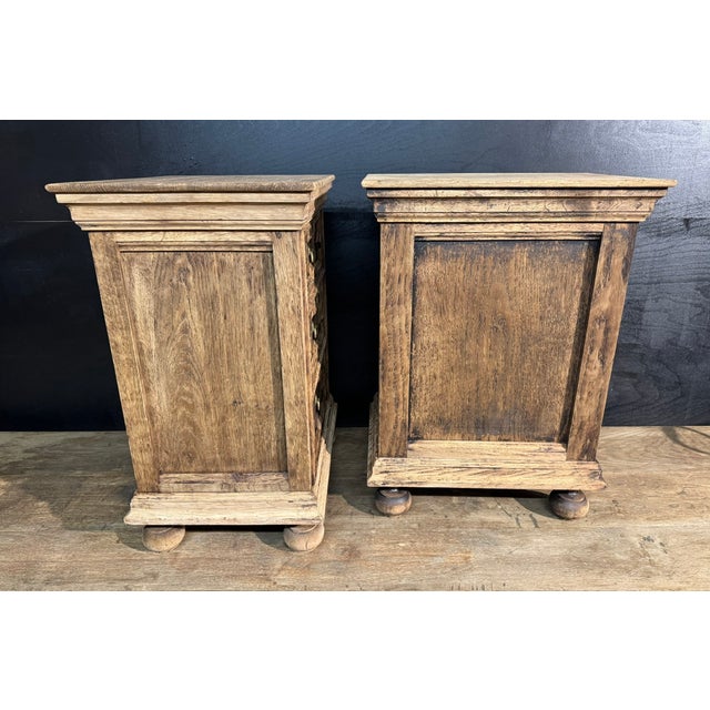 1920s Antique Oak Bedside Chests, 1925, Set of 2 For Sale - Image 5 of 13