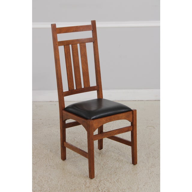 Set of 6 Stickley Harvey Ellis Mission Oak Dining Chairs For Sale - Image 9 of 16