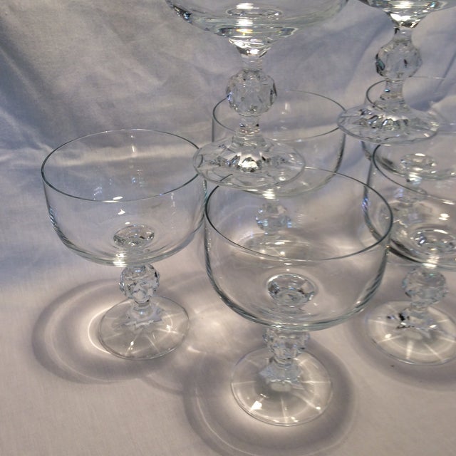 Vintage Czech Leaded Crystal Dessert Coupes Glasses by Bohemia Set of