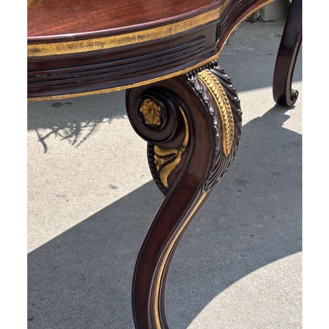1990s Dessin Fournir Chatsworth Mahogany & Giltwood Console Table For Sale - Image 5 of 11