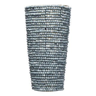 Jamie Young Seawall 1-Light Beaded Cone Wall Sconce, Blue For Sale