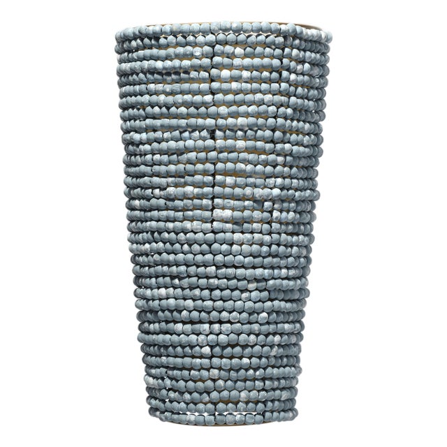 Jamie Young Seawall 1-Light Beaded Cone Wall Sconce, Blue For Sale
