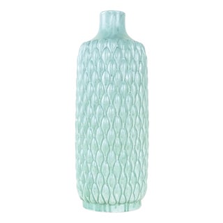 Italian Mint Green Ceramic Vase, 1960s For Sale