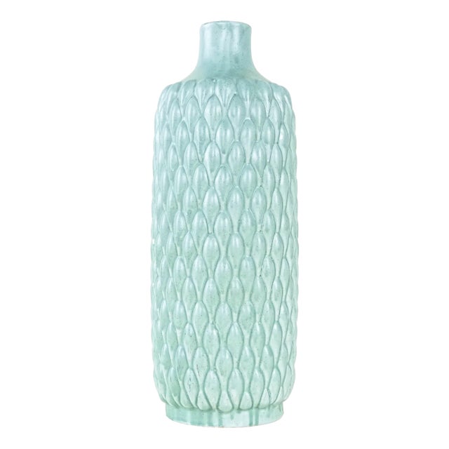 Italian Mint Green Ceramic Vase, 1960s For Sale