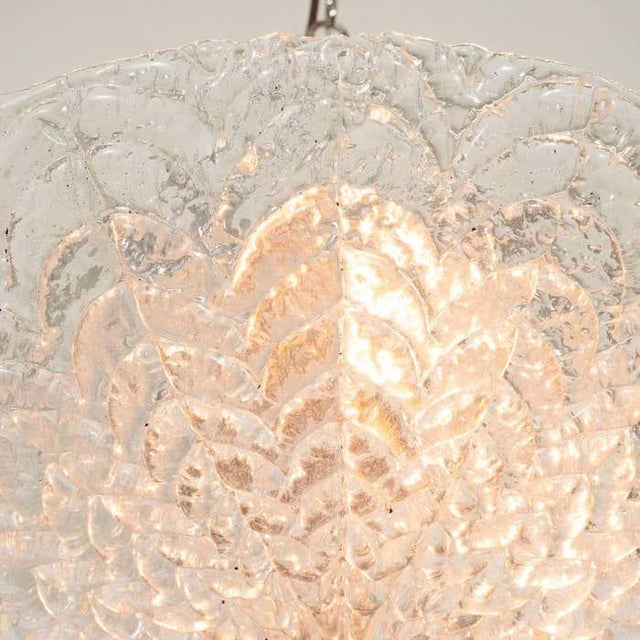 Kalmar Lighting 1960s Leaf Motif Glass Flush Mount For Sale - Image 4 of 12