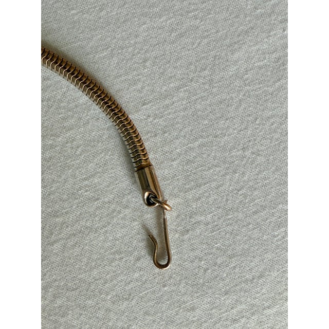 Gold Vintage 1970s Brutalist Geometric Gold-Tone Pendant Necklace For Sale - Image 8 of 12