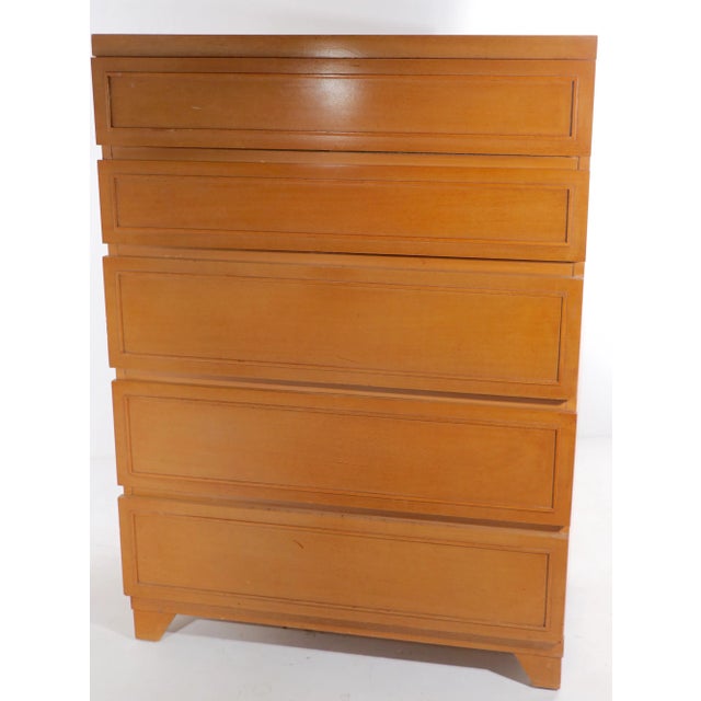 Mid Century 5 Drawer Highboy Chest of Drawers For Sale - Image 12 of 13