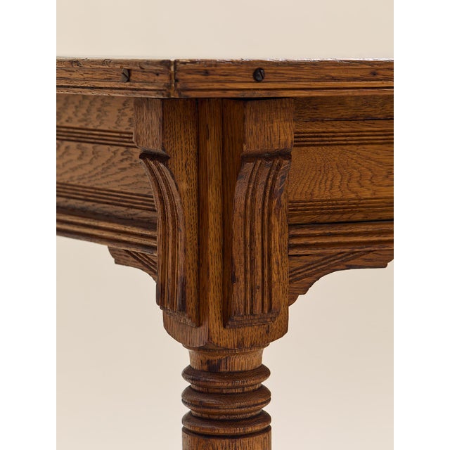 The Vintage Carved-Leg Leather Top Desk For Sale - Image 13 of 16