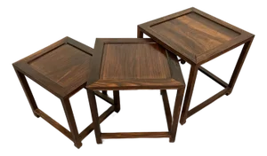 Vintage Solid Rosewood Nesting Tables