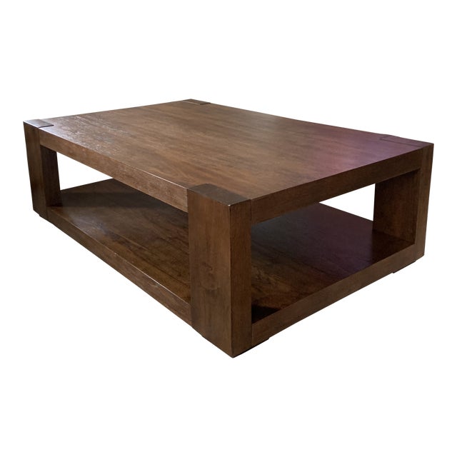 Crate Barrel Lodge Wood Coffee Table Chairish