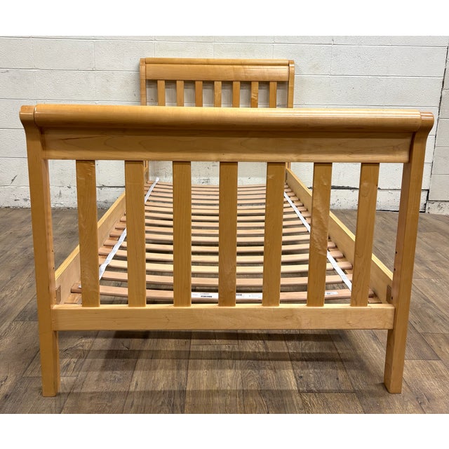 Late 20th Century Vintage Child Craft Industries Twin Size Mission Arts & Crafts Style Sleigh Bed For Sale - Image 5 of 10