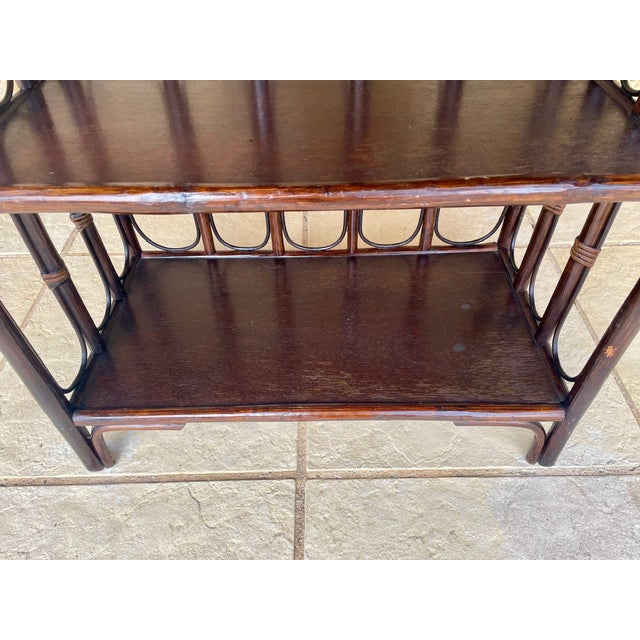 Wood Vintage Bamboo and Rattan Bookcase, 1960s For Sale - Image 7 of 18