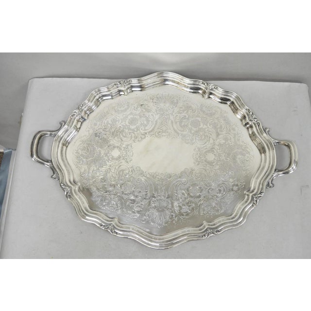 Antique Reed & Barton Winthrop Silver Plated Victorian Bar Serving Platter Tray For Sale - Image 14 of 14