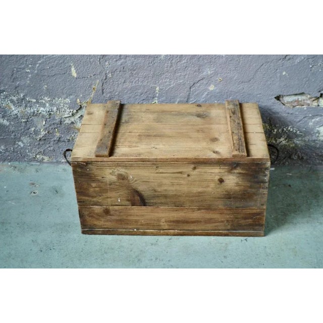 Large Wood Trunk, 1940s For Sale - Image 6 of 9