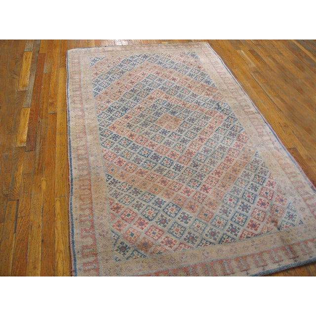 Antique Indian Agra - cotton rug. Measures: 4'0" x 7'0". Antique Agra - Cotton Indian Blue 1930s Rug, Circa Date: 1930s....