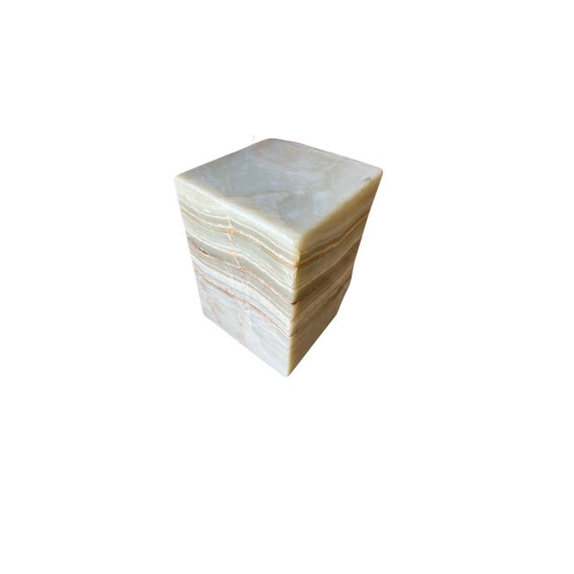 Jupiter Onyx Marble Side Table With Stunning Textures, Modern Organic For Sale - Image 4 of 10