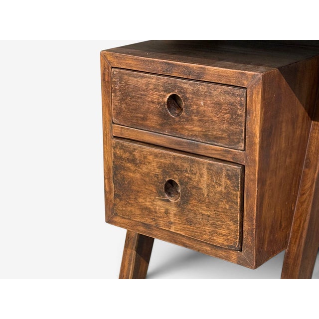 Pierre Jeanneret, Rare Writing Desk, Teak, Leatherette, Chandigarh, India, 1960s For Sale - Image 9 of 14