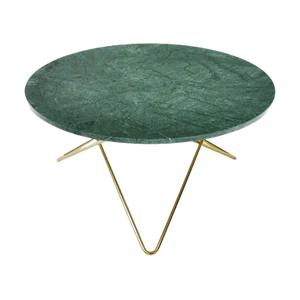Green Indio Marble and Brass O Table by OxDenmarq