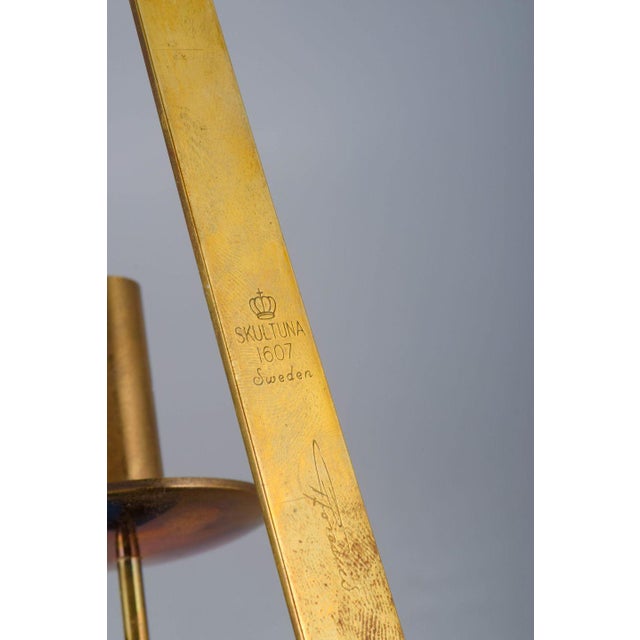 Wall Candleholder in Brass with Pendulum Suspension by Pierre Forsell for Skultuna, 1960s For Sale - Image 4 of 6