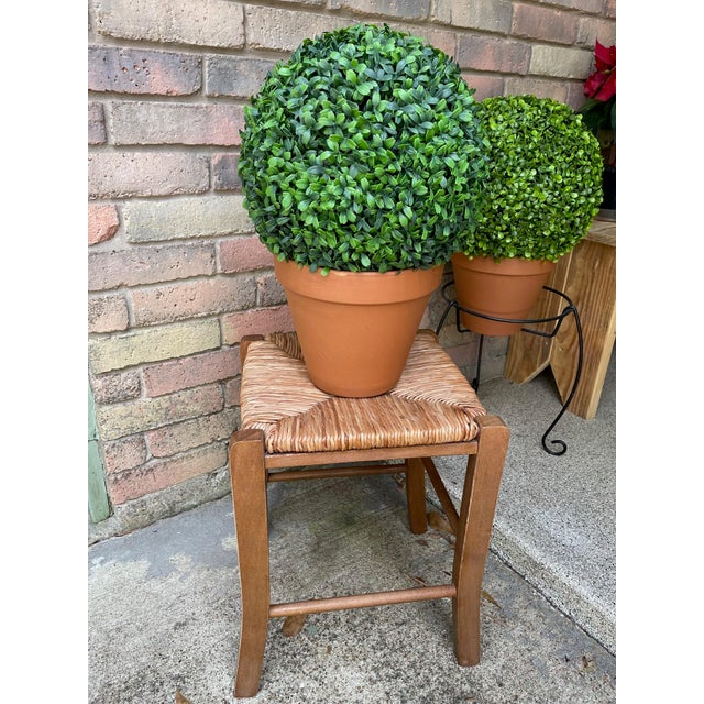 Vintage Mid Century French Rush "Paille" Stool For Sale - Image 16 of 17