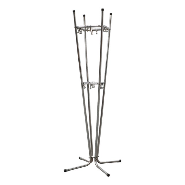 Mid-Century Modern Chrome Coat Rack from Tubax, Belgium, 1950s For Sale