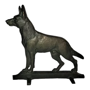 19th C Bronze German Sheppard Doorstop