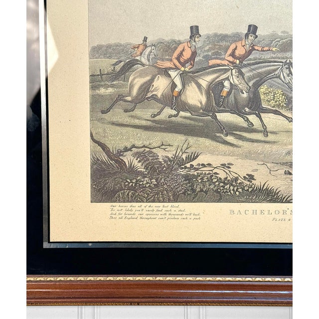 Brown Antique English Bachelor's Hall Fox Hunt Framed Art Lithograph For Sale - Image 8 of 14