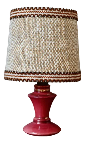 Rose and Golden Ceramic Table Lamp, 1940s