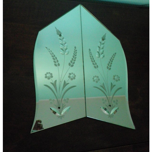 Engraved Wall-Mounted Mirrors in Asymmetrical Venetian Style, 1970s, Set of 2 For Sale - Image 16 of 16