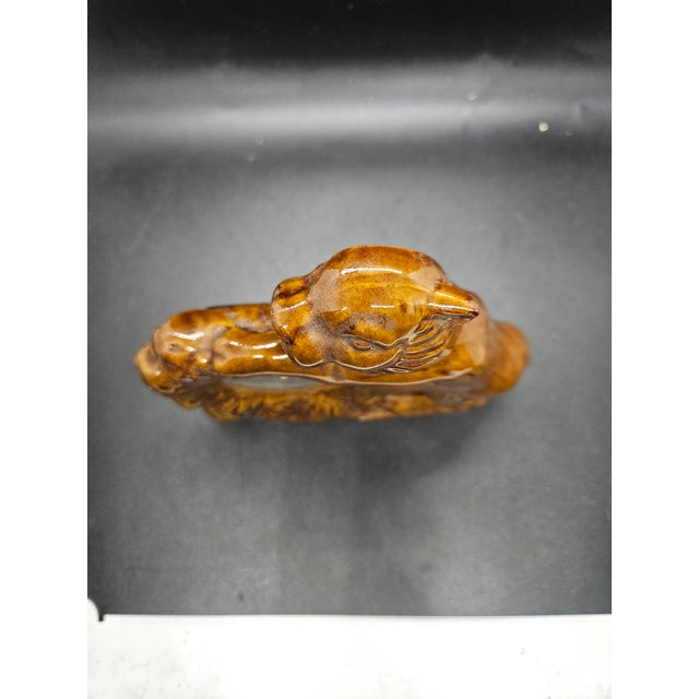 Vintage MCM Brown Panther Clock. This clock has not been tested. Decor.