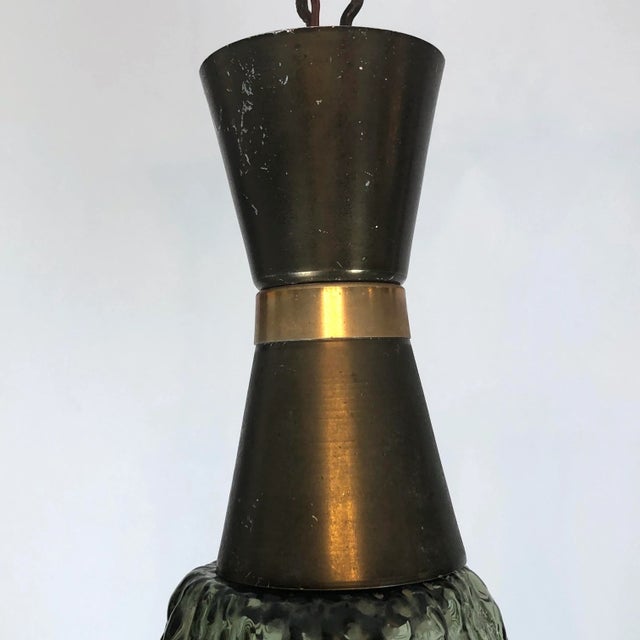 Italian Metal & Glass Pendant Lamps, 1960s, Set of 2 For Sale - Image 13 of 14