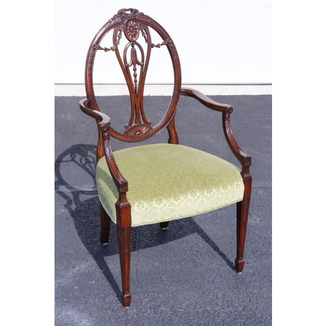 12 Adams Style Carved Mahogany Dining Chairs C. 1960's For Sale - Image 14 of 15